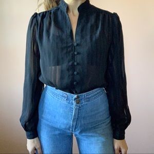 Vintage Sheer Button Down Blouse